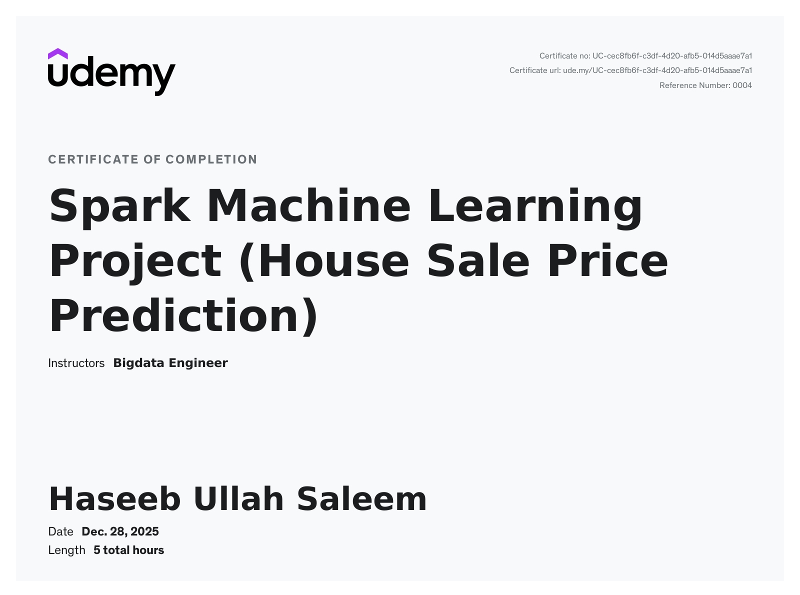 Spark Machine Learning Project